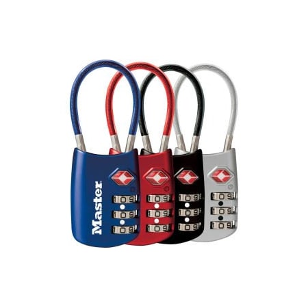 Master Lock Master Lock No 4688D TSAAccepted Luggage Combination Padlock 2W Assorted Colors Price Each, PK4 4688D